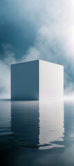 White Cube in Foggy Water