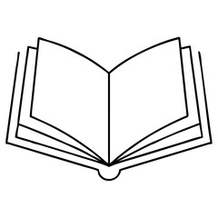 3d icon of open book with blank pages, symbolizing knowledge, literature, and learning