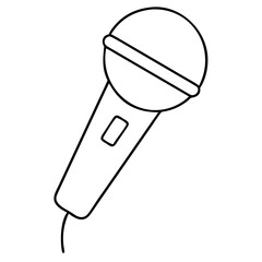 3d icon of outline illustration of a microphone