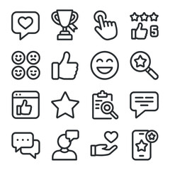Feedback Elements Icon Set User Review and Experience Symbols Design
