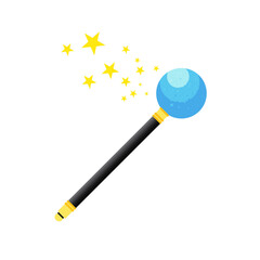 Fototapeta premium Magic wand with glowing stars illustration