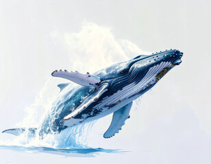 Majestic humpback whale breaching in a spectacular display