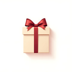 Fototapeta premium Sleek one-line gift box with a delicate ribbon bow.