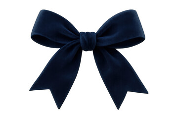 Elegant dark blue velvet bow for gift wrapping and holiday decoration, creating a luxurious festive accent