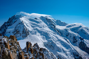Widok na Mont Blanc z Aiguille du Midi - jesień 2025