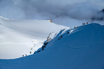 Widok z Aiguille du Midi, Alpy, Francja