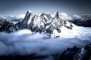 Panorama z Aiguille du Midi w kierunku wschodnim, wrzesień 2025, Francja, Chamonix