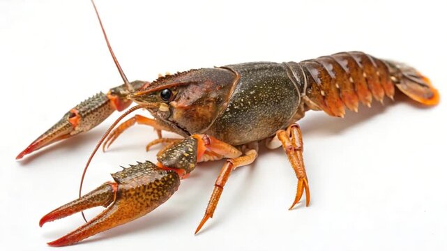 crayfish isolated on white background video