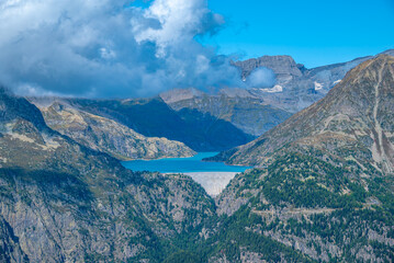 Widok z Col de Balme, Le Tour, Montroc, Francja, Alpy, Chamonix, masyw Mont Blanc. Zdjęcie wykonane we wrześniu 2025, jesień 