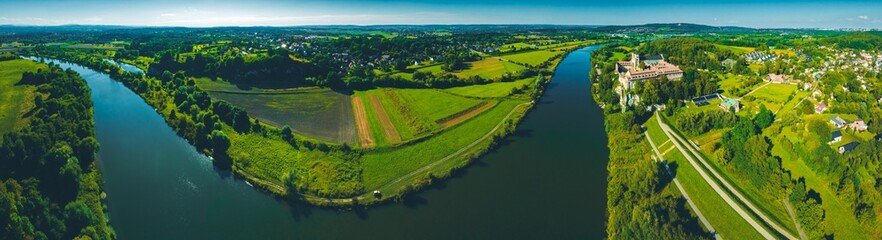 Opactwo Benedyktynów w Tyńcu z lotu ptaka
