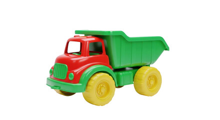 Toy dump truck isolated on transparent background