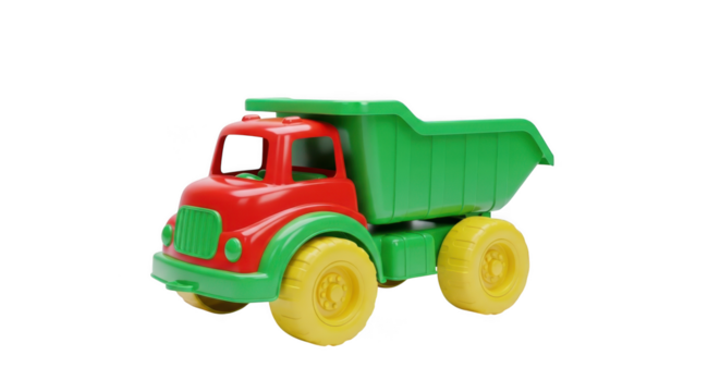 Toy dump truck isolated on transparent background