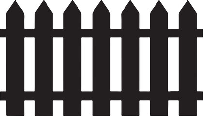Fence Silhouette Flat Icon Collection for Garden Gate Farm and Property Boundary Design