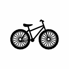 Fototapeta premium Black bicycle icon in a simple flat style