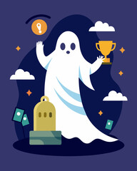 Naklejka premium A ghastly spirit that constantly undermines your achievements and belittles your capabilities making you doubt your own worth.. Vector illustration