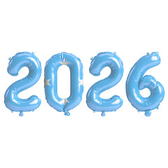 Micronesia flag colors 2026 3d illustration, balloon numbers 3d rendering on transparent background