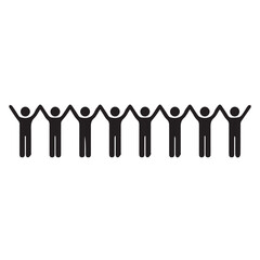 Team Unity and Corporate Lineup Minimal Vector Icon for Organization Concept