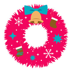 クリスマスリースのイラスト
