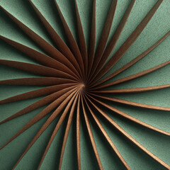 Obraz premium Abstract spiral interference pattern on aluminum disk with copper dust lines