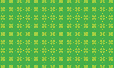 Clover green floral creative pattern. Lucky four leaf vector seamless regular ornament for cover, background, textile, fabric, interior, ceramic, wallpaper, paper decoration