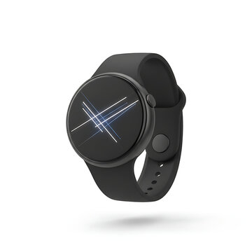 Minimalist black smartwatch with sleek design and modern display  