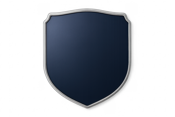 Blue blank shield with silver frame showing protection concept