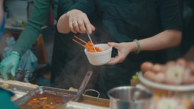 Street food of the Hong Kong at night