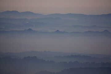 fog over the mountains