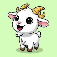 Cute Happy Baby Goat Cartoon