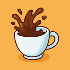 Coffee Splash in White Cup