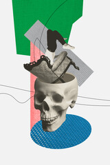 Trend template sketch design 3D photo collage of furniture beanbag homey apartment armchair half...