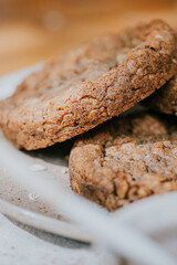 A plate of cookies with a white background