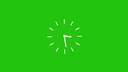 Wall clock green screen animation.clock time passing. clock go fast and speed .time lapse Concept Seamless Loop moving arrows in 12 hour loop clock - Powered by Adobe