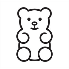 Minimalist gummy bear outline icon