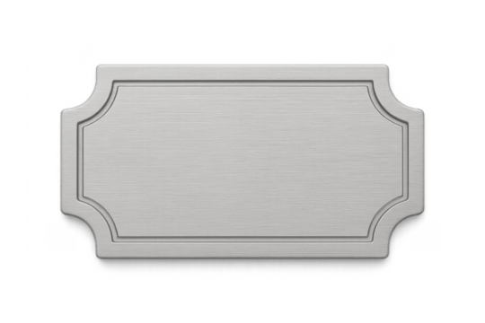 Blank rectangular metal plaque with brushed texture - Powered by Adobe