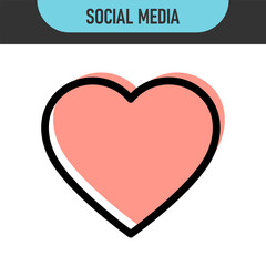 Add to favorite icon set. Heart, star, and bookmark icons set. Minimalist outline and filled styles, for social media apps, web UI, favorite buttons, e-commerce, save, love, and favorite themes