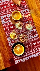Traditional coffee and ice cream in a tribe in Georgia