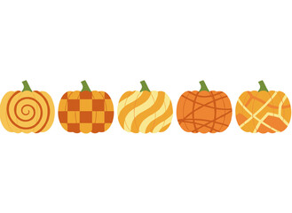 Illustration of a cute pumpkin in a groovy, retro vintage Halloween hippie style, featuring Thanksgiving Day pumpkins and autumn vibes with vector graphics