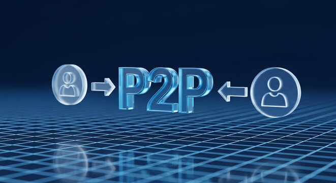 P2p peer to peer network connection technology concept