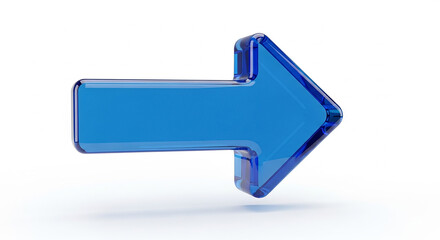 Blue glass arrow symbol pointing right forward