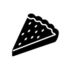 pie slice icon black silhouette vector illustration on transparent background