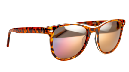 Stylish sunglasses with tiger  frame and shaded lenses, offering UV protection and modern elegance, perfect for sunny days and casual outfits isolated on white or transparent png background