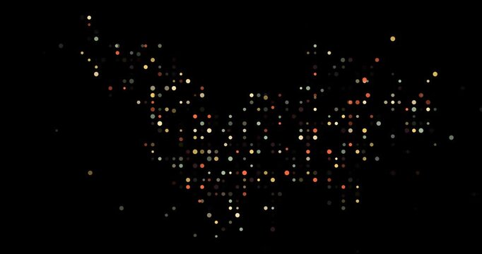 Kinetic Orbs Flying In to Shape Saint Barthelemy Silhouette