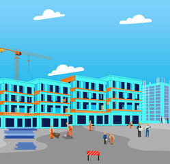 Modern Building Construction Site