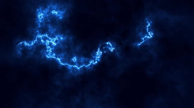 Abstract electric blue lightning streaks forming chaotic glowing patterns
