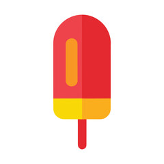 Vector illustration of popsicle, Ice lolly treats, Ice cream bar icon, Minimalist flat design style isolated on white background.