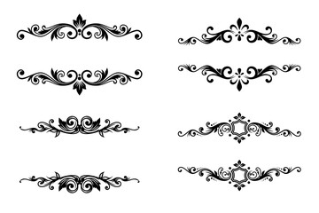 Obraz premium Vintage decorative flourish divider and ornament vector collection