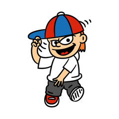 Playful cartoon kid