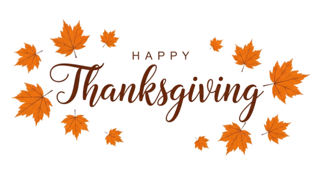 Happy thanksgiving greeting with autumn leaves for seasonal celebrations and festive holiday designs this fall season