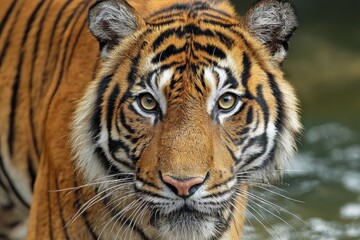 Fototapeta premium Majestic Malayan Tiger: An Endangered Symbol of Southeast Asia's Rich Wildlife